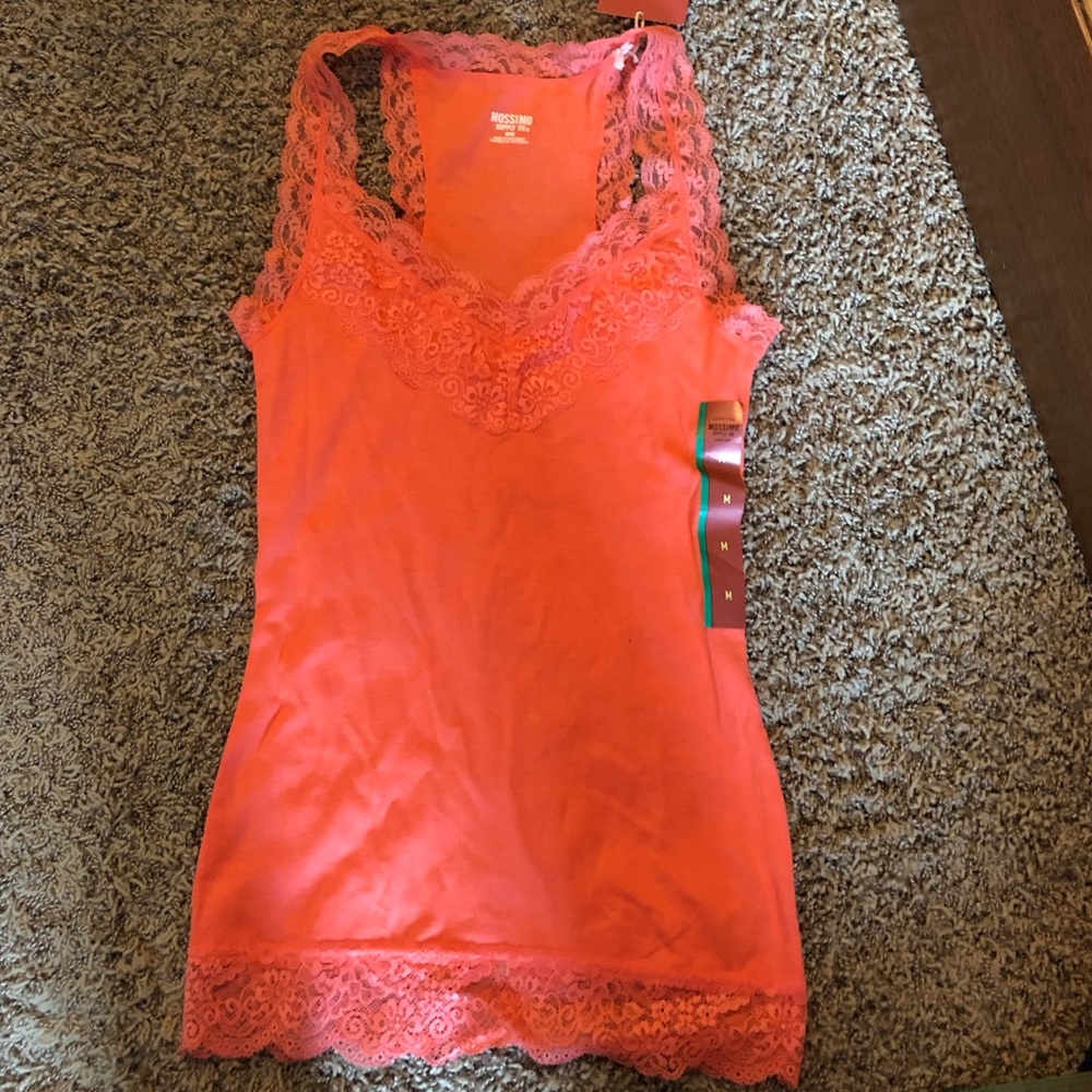 orange lace tank top